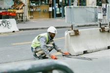 construction worker working on road